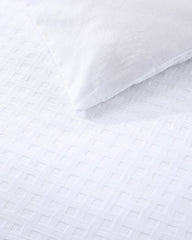 Basketweave 3-Piece Queen Duvet Cover Set - White