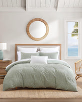 Island Estate Harbor Palm Reversible 3-Piece King Duvet Cover Set - Green