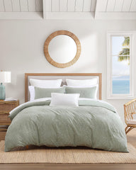 Island Estate Harbor Palm Reversible 3-Piece King Duvet Cover Set - Green