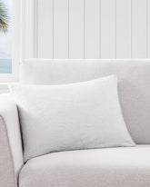 Island Estate Embroidered Leaf Decorative Pillow - White