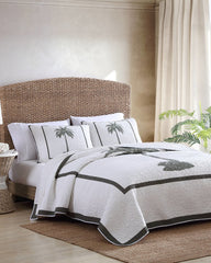 Palm Island Reversible Full/Queen Quilt - Grey