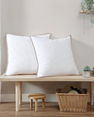 Bahama Basic Canvas White European Shams - Set of 2 - White