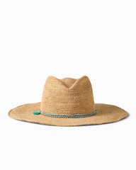 Sinclair Packable Raffia Hat - Natural/Sky Blue