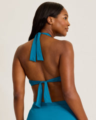 Pearl U-Front Halter Bikini Top - Topaz Teal