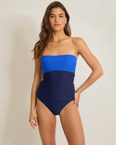 Ocean Point Colorblock Bandeau Tankini Top - Mare Navy