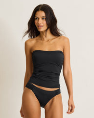 Pearl Bandeau Tankini Top - Black