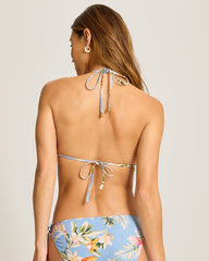 Ginger Flowers String Bikini Top - Seabank Sky