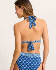 Noble Pineapple Reversible Halter Bikini Top - Indigo Tide Rev
