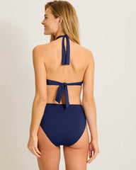 Pearl Double-Strap Halter Bikini Top - Mare Navy