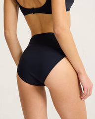 Palm Modern High-Waist Side Panel Bikini Bottoms - Black