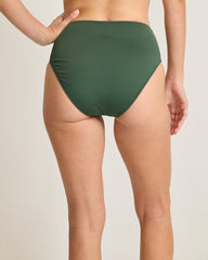 Palm Modern High-Waist Side Panel Bikini Bottoms - Dark Tea Leaf