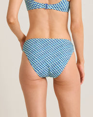 Palm Modern Mosaic Pool Hipster Bikini Bottoms - Beach Glass Blue