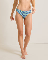 Palm Modern Mosaic Pool Hipster Bikini Bottoms - Beach Glass Blue