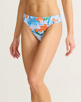 Goa Tropical Shirred Hipster Bikini Bottoms - White