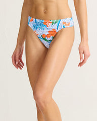 Goa Tropical Shirred Hipster Bikini Bottoms - White