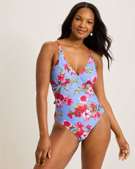 Tropic Isles Chambray Beach One-Piece Swimsuit - Blue Monday