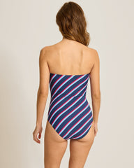 Deepsea Stripe Bandeau One-Piece Swimsuit - Mare Navy