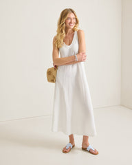 St. Lucia Linen-Blend Bias-Cut Coverup Dress - White