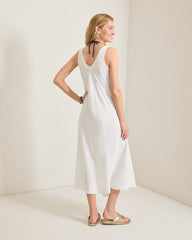 St. Lucia Linen-Blend Bias-Cut Coverup Dress - White