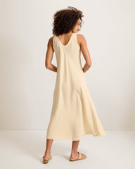 St. Lucia Linen-Blend Bias-Cut Coverup Dress - Island Clay