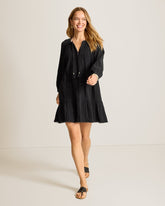 Mykonos Gauze Coverup Dress - Black