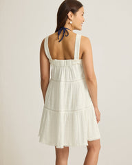 Mykonos Gauze Tiered Coverup Dress - Coconut