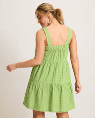 Mykonos Gauze Tiered Coverup Dress - Mint Jelly