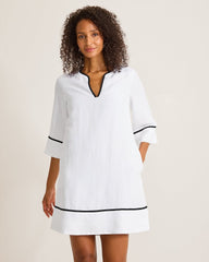 St.Lucia Split-Neck Linen-Blend Beach Tunic - White
