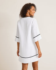 St.Lucia Split-Neck Linen-Blend Beach Tunic - White