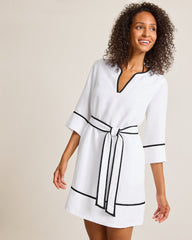 St.Lucia Split-Neck Linen-Blend Beach Tunic - White
