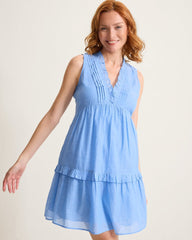 Cotton Voile Tiered Coverup Dress - Mountain Bluebell