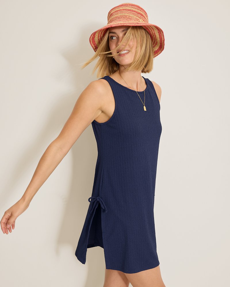 Beachy Waves High-Neck Beach Romper - Mare Navy