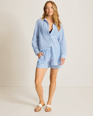 Catalina Coast Stripe Beach Shorts - Victoria Blue