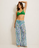 Poolside Palms Mesh Beach Pants - Four Leaf Clover