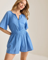 Pico Bay Beach Romper - Blue Monday