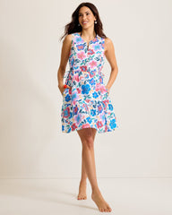 Tropi Flora Tiered Coverup Dress - White
