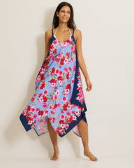 Chambray Beach Scarf Coverup Dress - Mare Navy