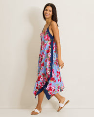 Chambray Beach Scarf Coverup Dress - Mare Navy