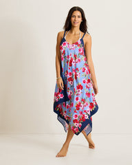 Chambray Beach Scarf Coverup Dress - Mare Navy
