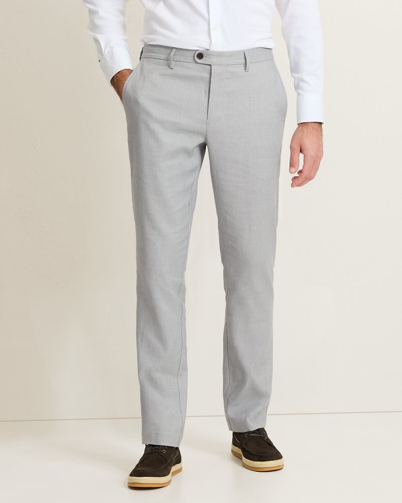 Latigo Beach Linen-Blend Flat-Front Pants - Bala Shark