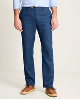 Latigo Beach Linen-Blend Flat-Front Pants - Navy