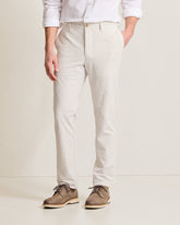 Nova Wave Stretch-Seersucker Sand Stripe Pants - Stone Khaki