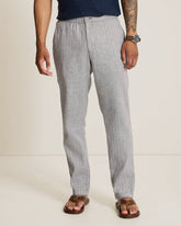Beach Coast Stretch-Linen E-Waist Pants - Bala Shark