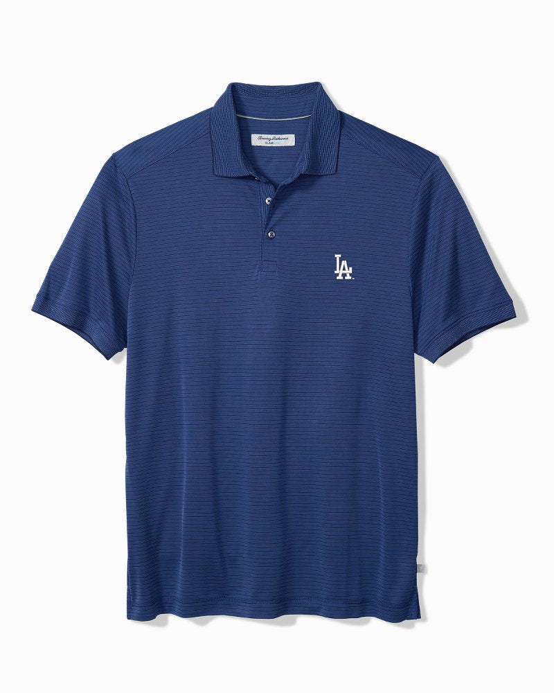 MLB Bay Stripe IslandZone Polo - los_angeles_dodgers