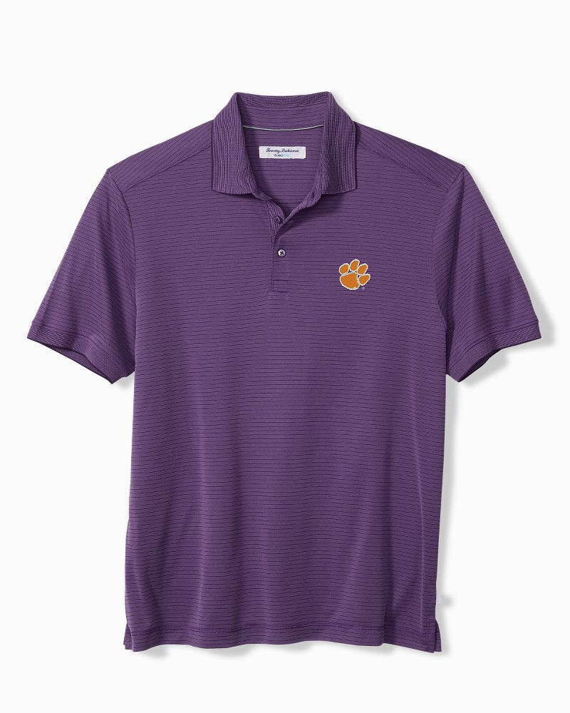 Collegiate Bay Stripe IslandZone Polo - Clemson