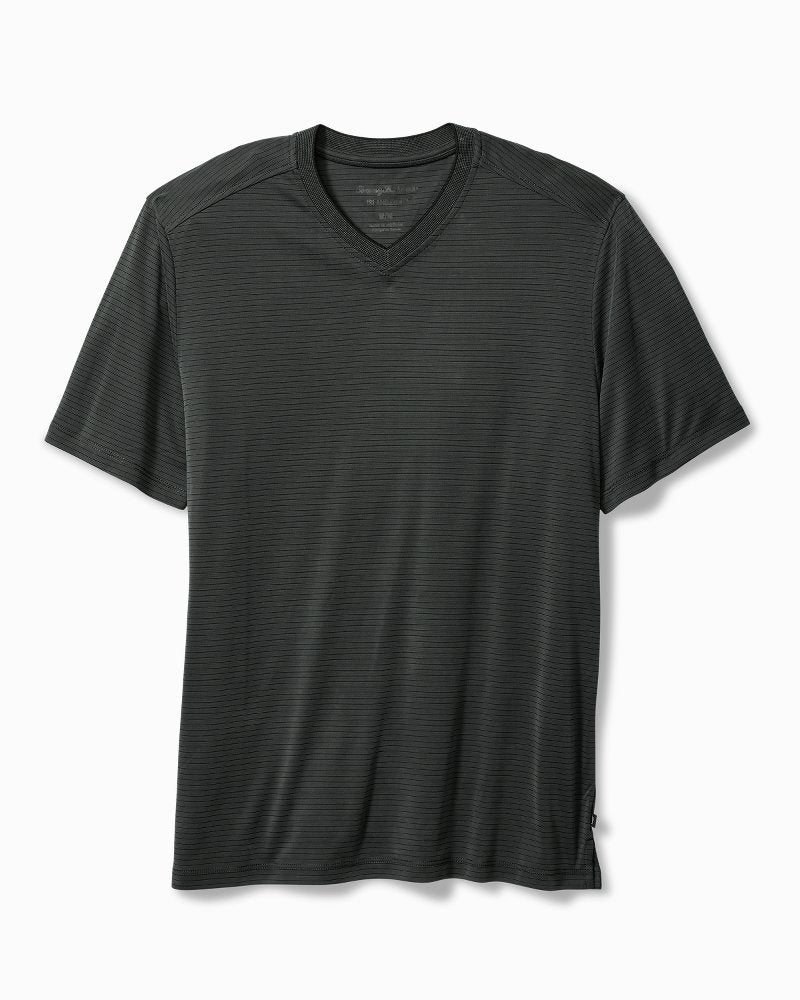 Bay Stripe V-Neck IslandZone T-Shirt - Coal