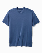Bay Stripe V-Neck IslandZone T-Shirt - Bering Blue