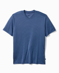 Bay Stripe V-Neck IslandZone T-Shirt - Bering Blue