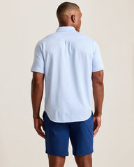 San Lucio Pico Stretch Knit Short-Sleeve Shirt - Dockside Blue