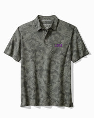 Collegiate Palm Fresco Hibiscus IslandZone Polo - LSU